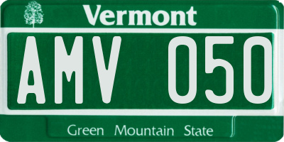 VT license plate AMV050