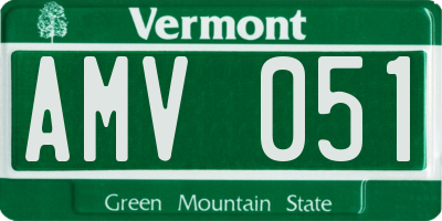 VT license plate AMV051