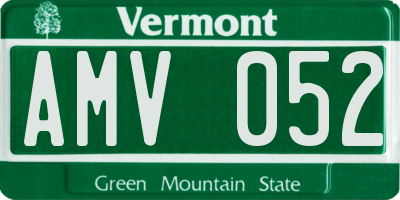 VT license plate AMV052