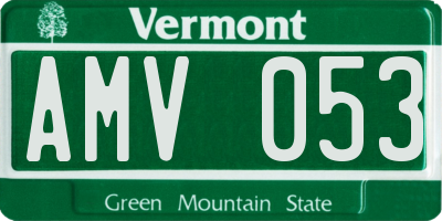 VT license plate AMV053