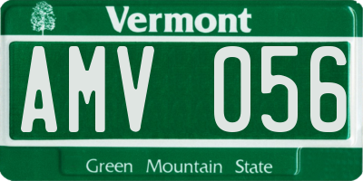 VT license plate AMV056