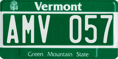 VT license plate AMV057