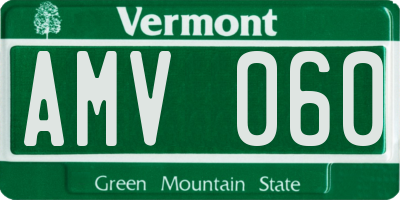 VT license plate AMV060