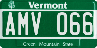 VT license plate AMV066