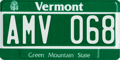 VT license plate AMV068