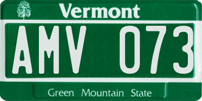 VT license plate AMV073