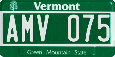 VT license plate AMV075