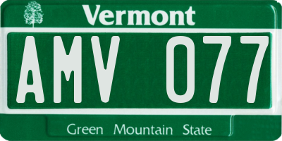 VT license plate AMV077