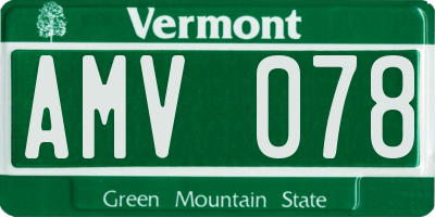 VT license plate AMV078
