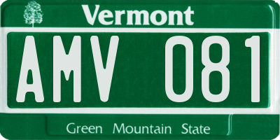 VT license plate AMV081