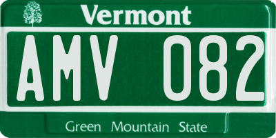 VT license plate AMV082