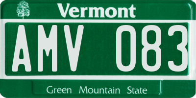 VT license plate AMV083