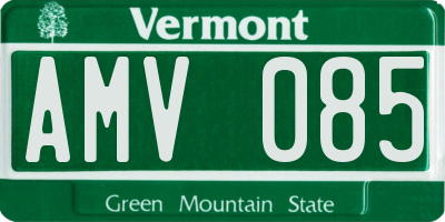 VT license plate AMV085