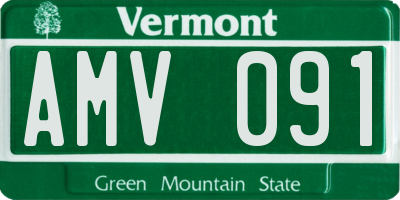 VT license plate AMV091