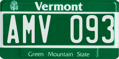 VT license plate AMV093
