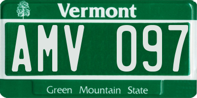 VT license plate AMV097