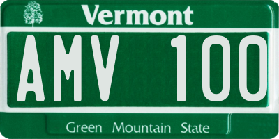 VT license plate AMV100