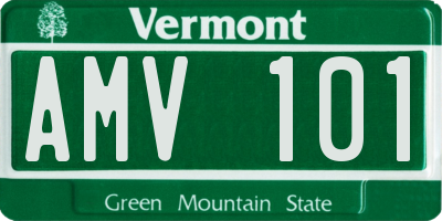 VT license plate AMV101
