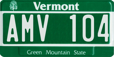 VT license plate AMV104