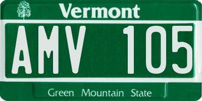 VT license plate AMV105