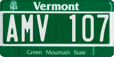 VT license plate AMV107