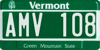 VT license plate AMV108