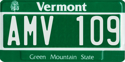 VT license plate AMV109
