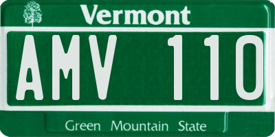 VT license plate AMV110