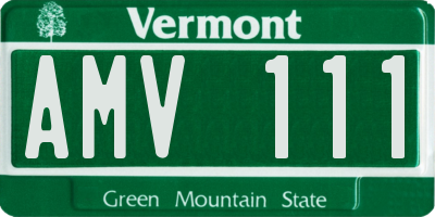 VT license plate AMV111