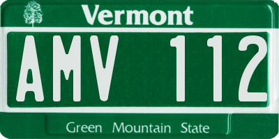 VT license plate AMV112