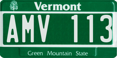 VT license plate AMV113