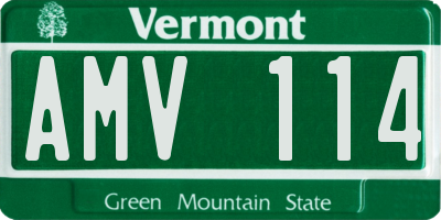 VT license plate AMV114