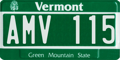 VT license plate AMV115