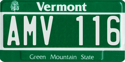 VT license plate AMV116