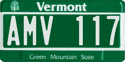 VT license plate AMV117