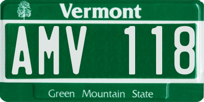 VT license plate AMV118