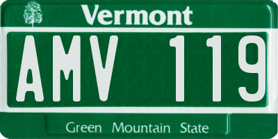 VT license plate AMV119