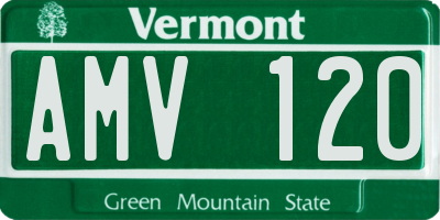 VT license plate AMV120