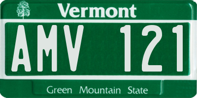 VT license plate AMV121
