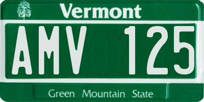 VT license plate AMV125