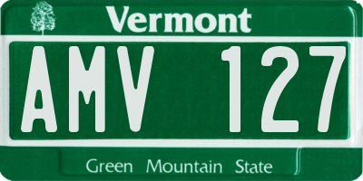VT license plate AMV127