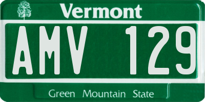 VT license plate AMV129