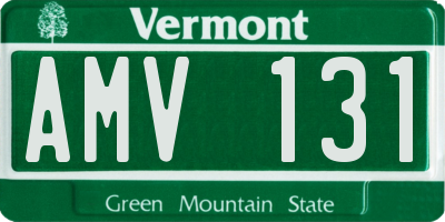 VT license plate AMV131