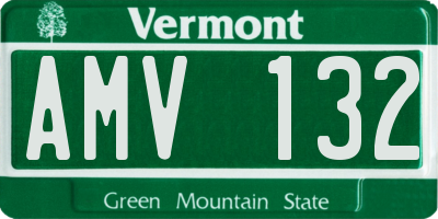 VT license plate AMV132