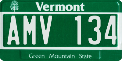 VT license plate AMV134