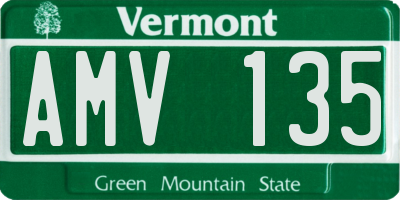 VT license plate AMV135