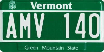 VT license plate AMV140