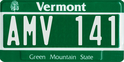 VT license plate AMV141
