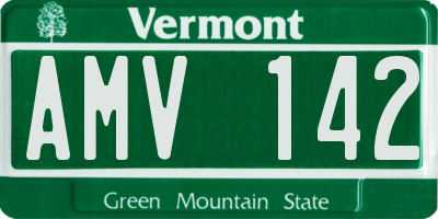 VT license plate AMV142