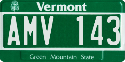 VT license plate AMV143